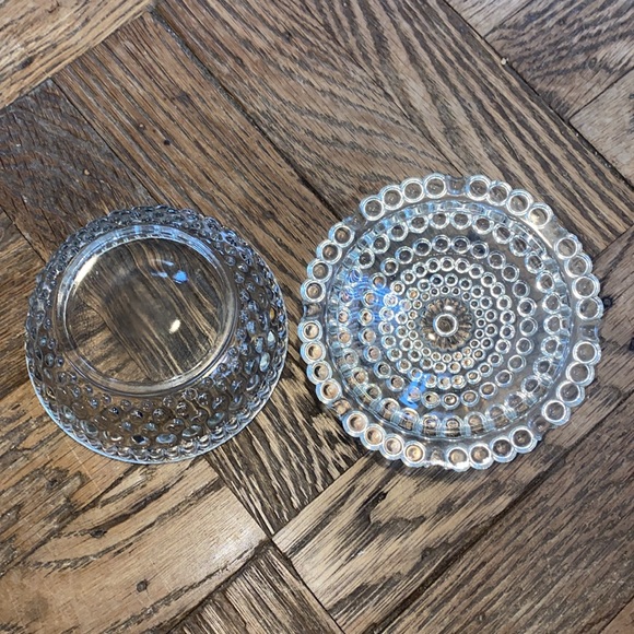 Depression Glass Trinket Dish with Lid - Picture 2 of 5